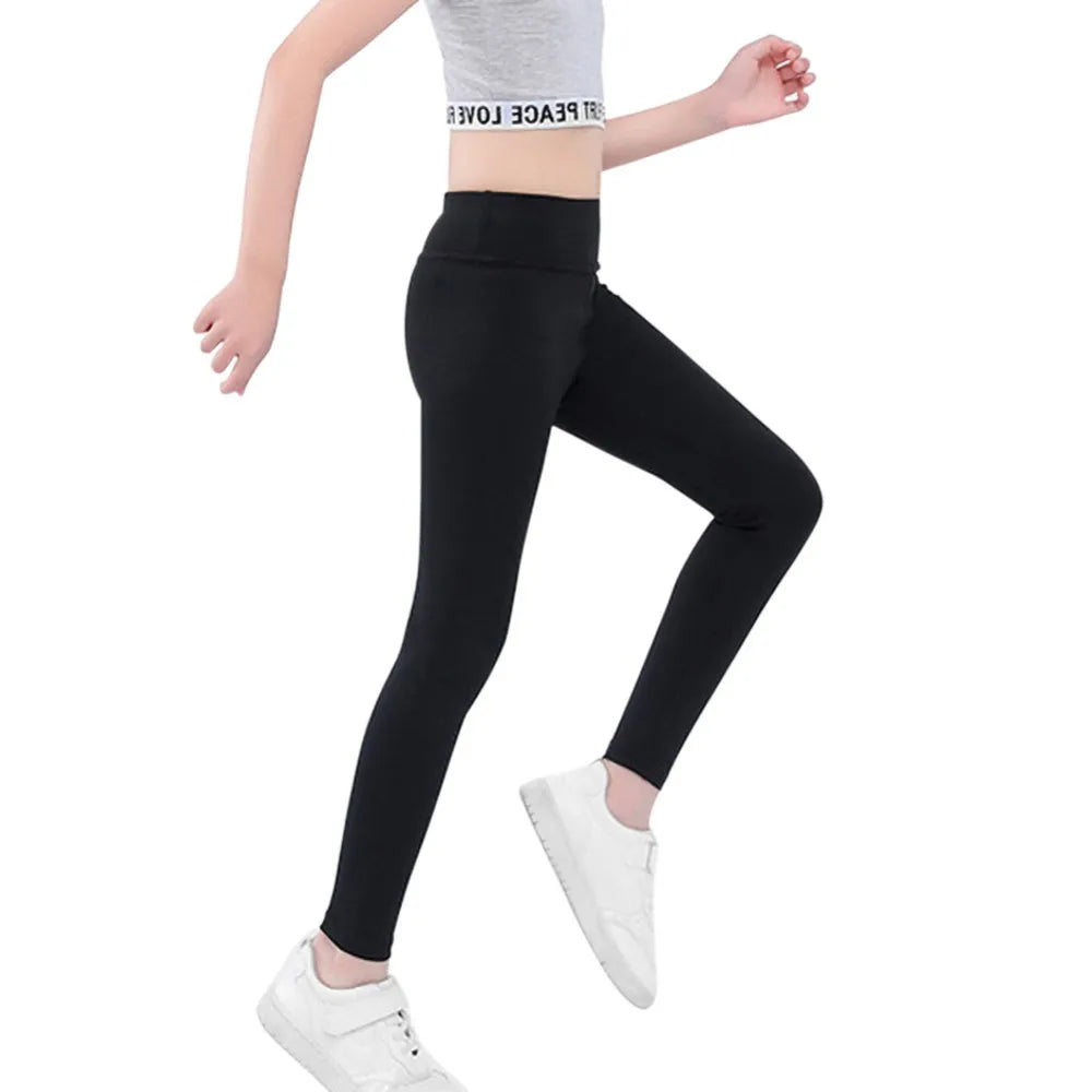 Girls Skinny Pants Childrens Elastic Waist Bottoms Leggings High Waist Cotton Soft Sweatpant For Child Casual Tight Leggings