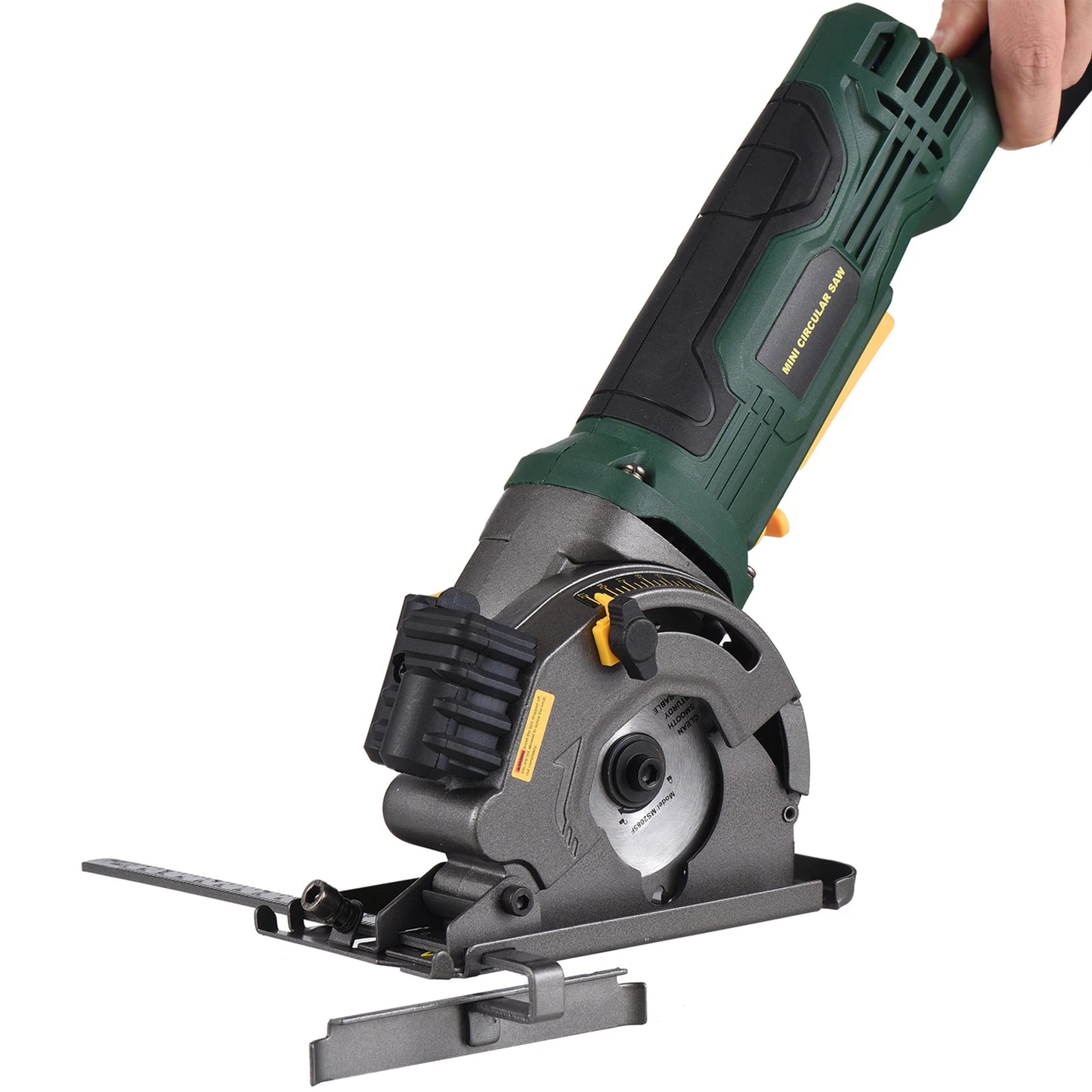 580W 4.8A 3700RPM Mini Circular Saw Corded 4 Amp Electric Compact Circular Saw with Laser Guide Scale Ruler Vacuum Port 3 Blades