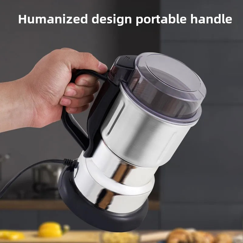 500ml Electric Grinder:Ultra-Fine Powder for Grains/Herbs/Spices | Stainless Steel Multi-Purpose Mill | Compact, Fast&Easy-Clean