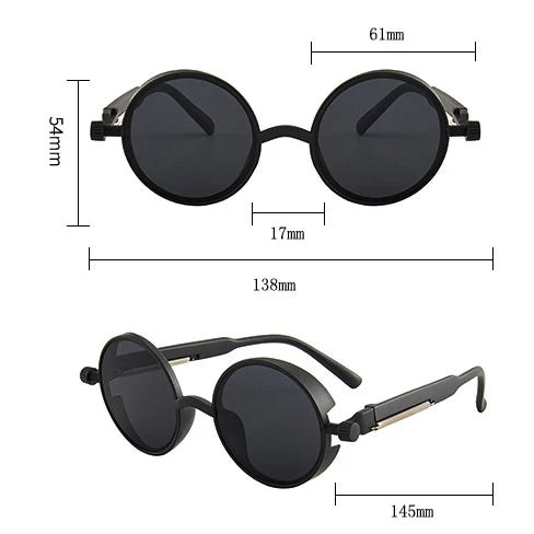 Steampunk Sunglasses Men Women Fashion Round Glasses Vintage Sun Glasses High Quality Unisex Cycling Glasses Motorcycle Goggles