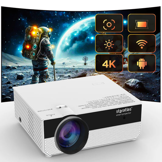 Projector with WiFi, Mini-Projector 800+Built-inApps,Native1080P Smart Portable Movie Projector 4k support Home theater projecto