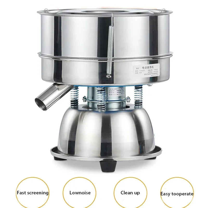 Hot Sale 110V/220V Sieve Powder Machine Stainless Steel Small Vibrating Sieve Wood Flour Flour Separation Vibrating Sieve Machin