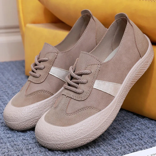 2025 New Women's Wide Toe Flat Shoes Spring Fashion Casual Comfortable College Style Soft Sports Footwear for Outdoor