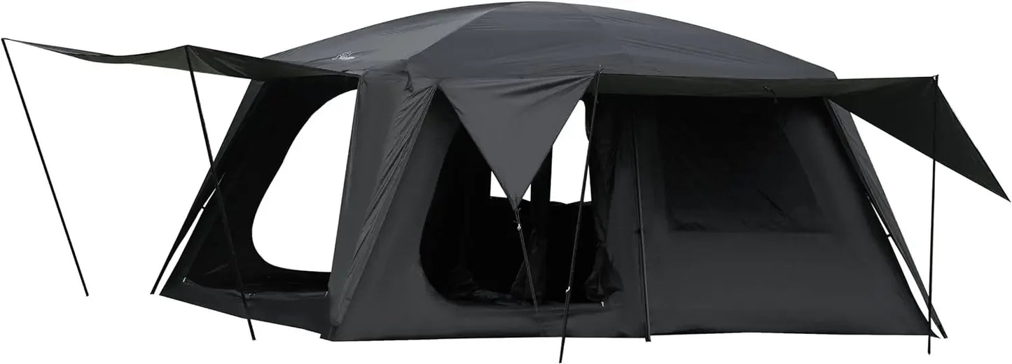 8-10 Person Camping Tent with 3 Door 2 Room Large Family Cabin Tents, Double Layer Waterproof Portable Tents, Camping Tent