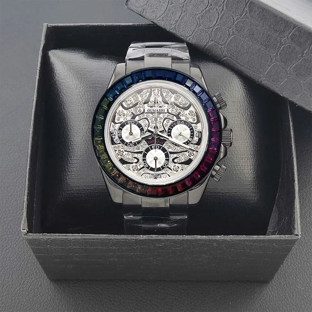 39.3mm Luxury Watches Men's Chronograph New gems watch Business Watch Men's VK63 Men's Chronograph watch VK63 Waterproof 10ATM