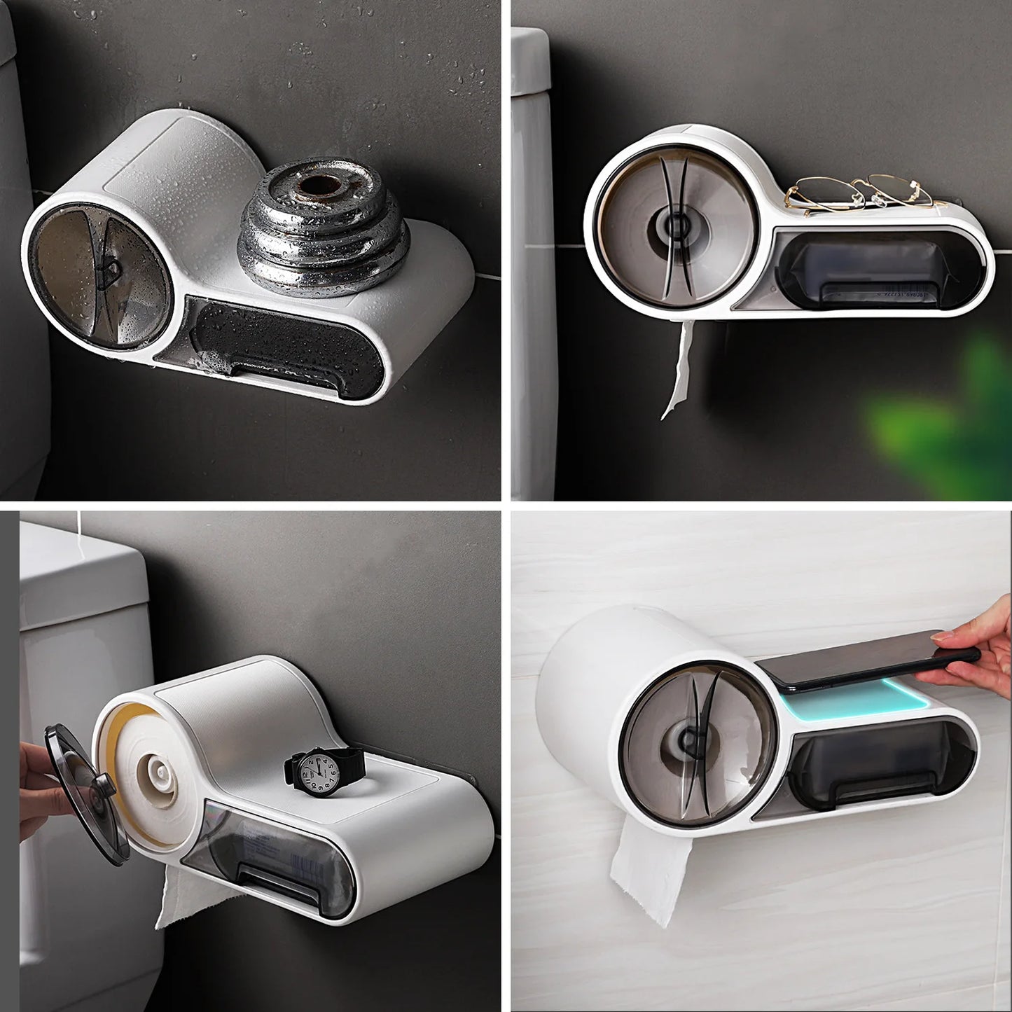 Bathroom Toilet Paper Tissue Box Creative Waterproof Paper Storage Box Phone Holder