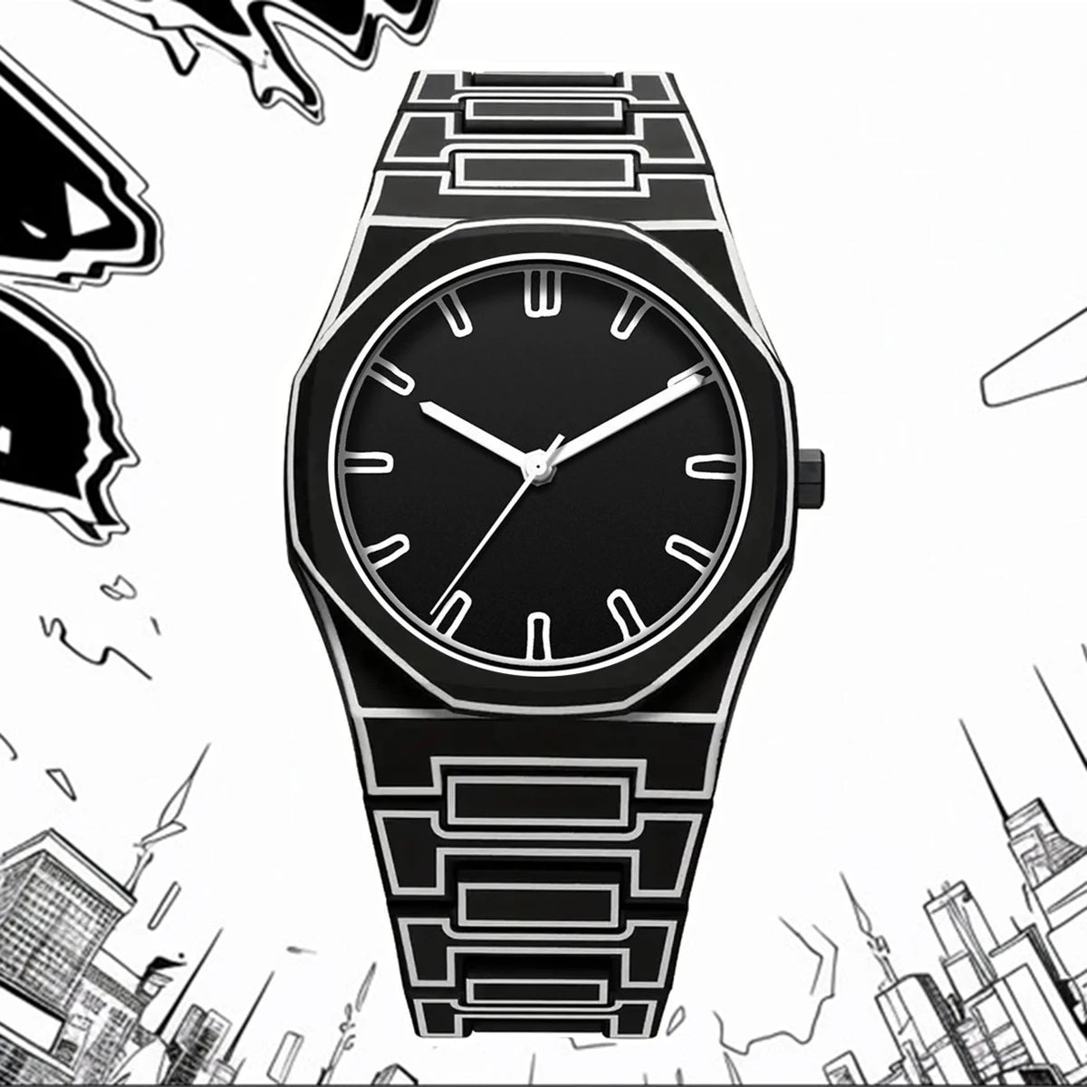 Hot Sale Silicone Comic Design Quartz Watch Classic Anime Lines Men Watches Watch Strap Sport Watches Man AAA Plastic Clock