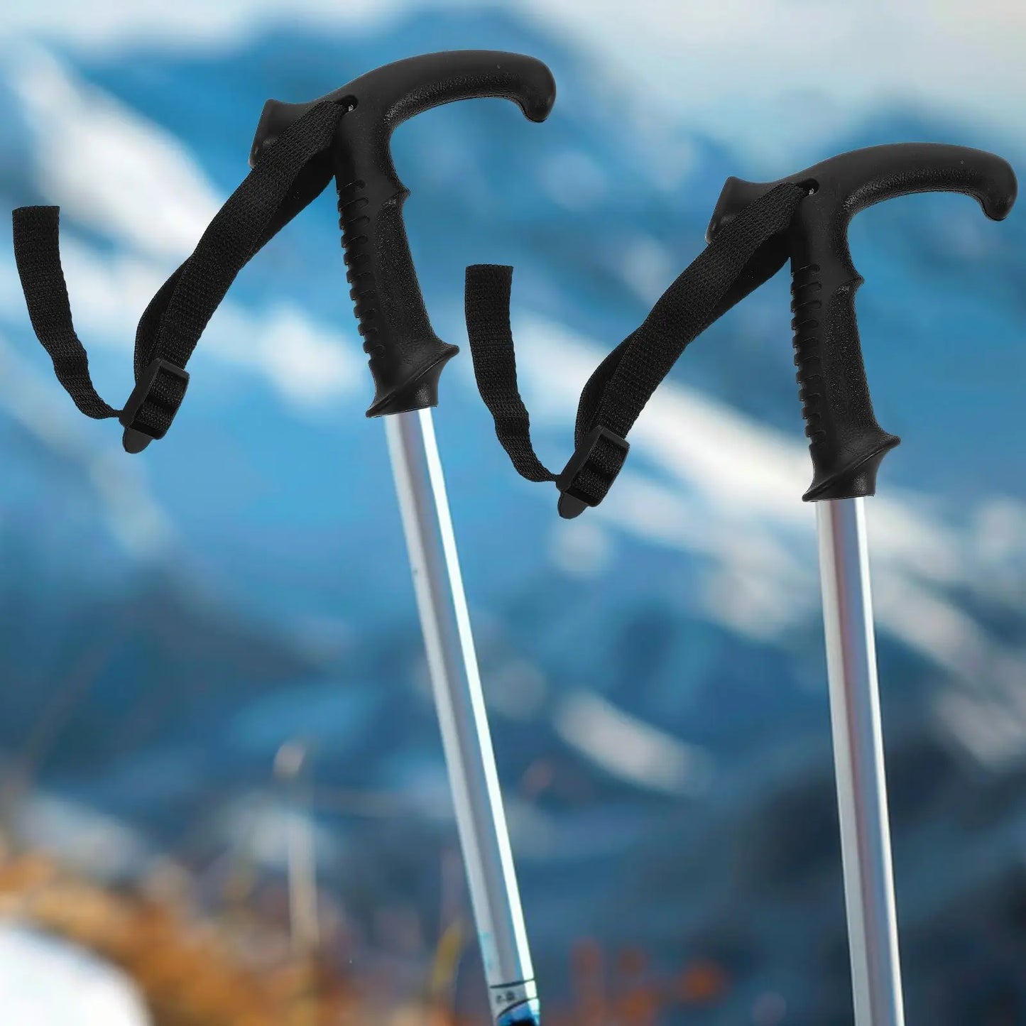 Trekking Pole Handle 1PC Black T Shaped Grip Wrist Strap 20mm Diameter Compatible Models Ergonomic Stable Support Hiking Ski