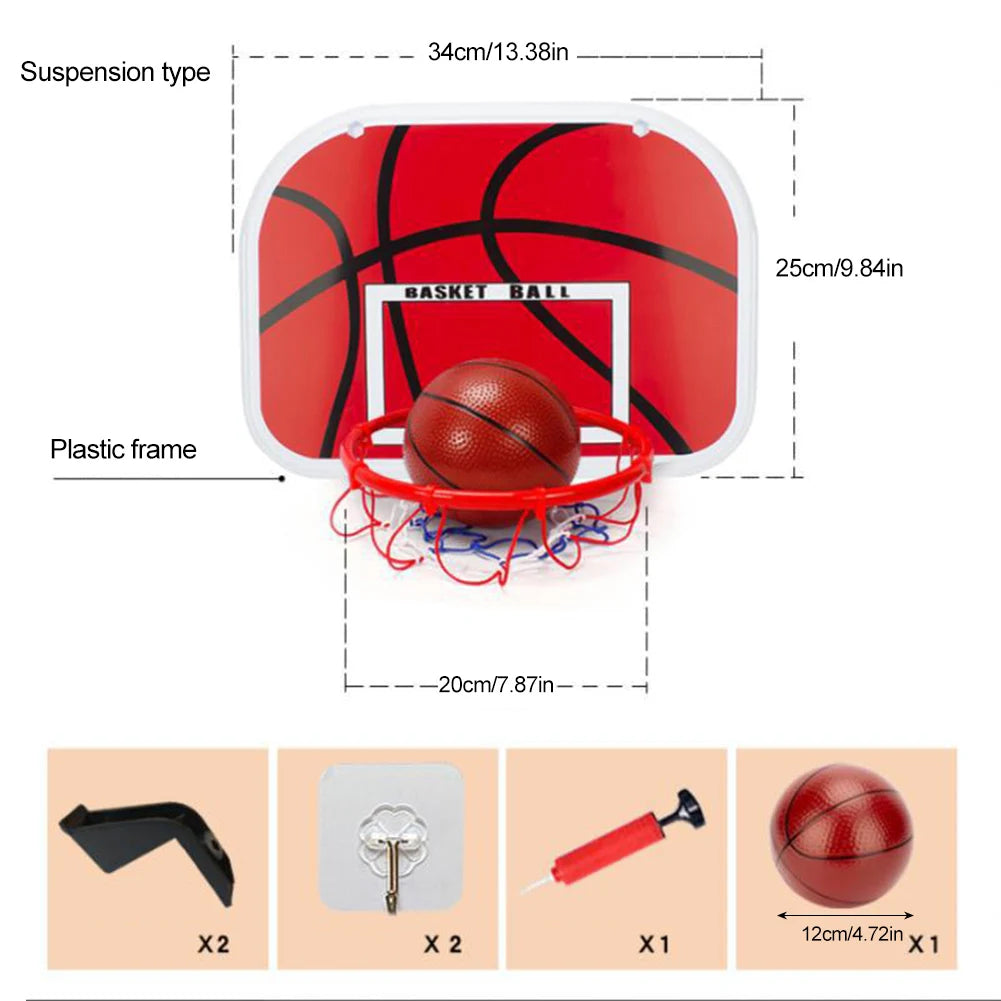 Basketball Hoop with Ball and Pump Mini Basketball Hoop Adjustable Basketball System Indoor Outdoor Play for Kids