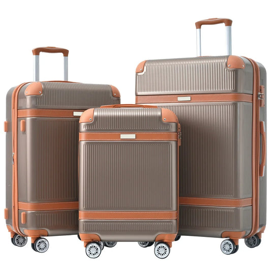 20"/24"/28" Double Spinner Wheels Suitcase with TSA Lock 3pcs Durable ABS Hardshell Luggage Sets Travel Suitcase Rolling Luggage