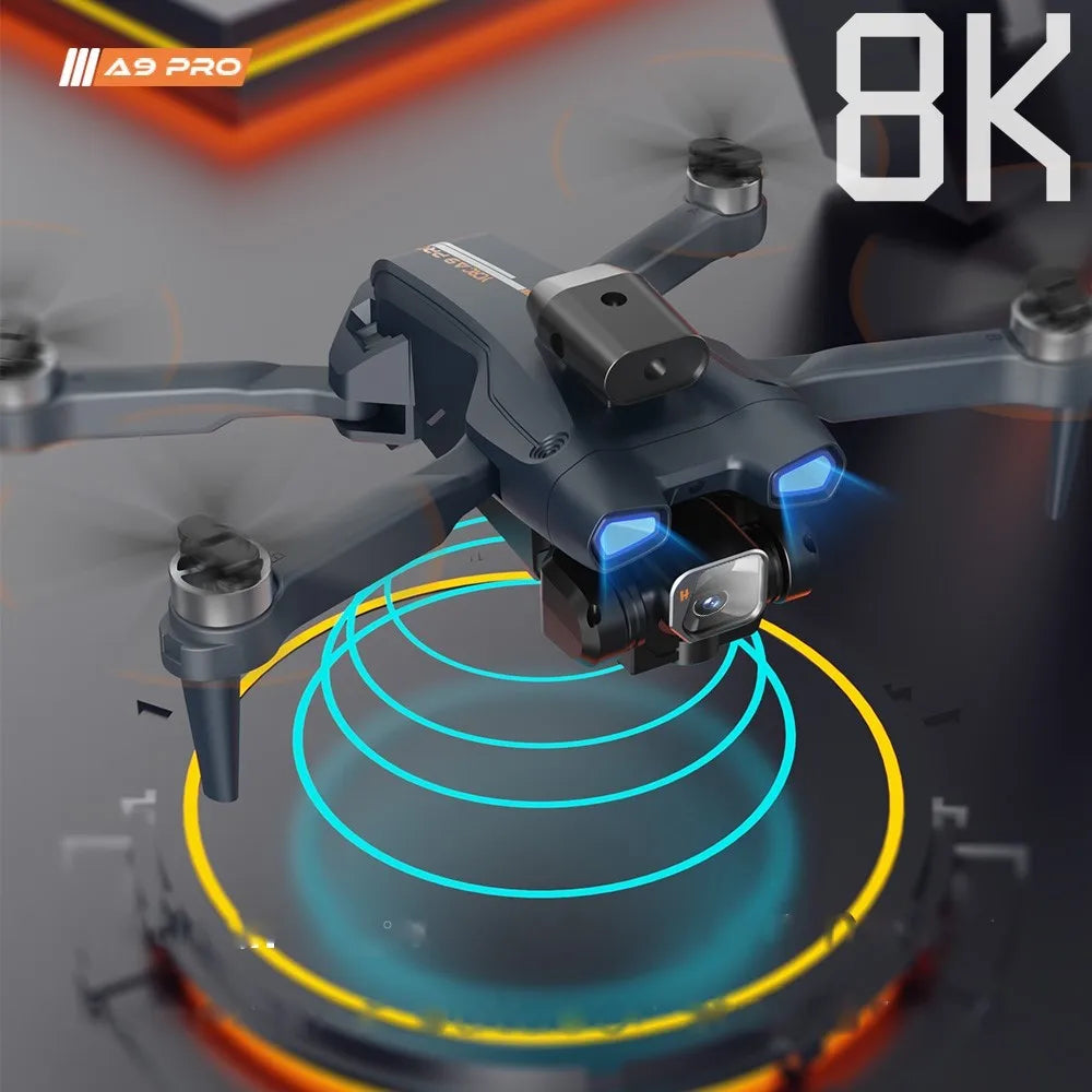 New A9 PRO 4K Drone 5G WIFI FPV 8K HD Camera Helicopter Brushless Foldable Obstacle Avoidance Professional RC Quadcopter Toy 3KM