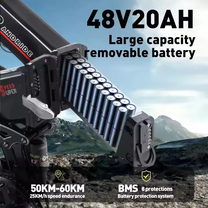 Electric EU UK Stock Bike 2025 Best Selling Electric Bike  YX20M PLUS 48V 2000W 20Ah 4.0 Tyre Wheel Fat Tire