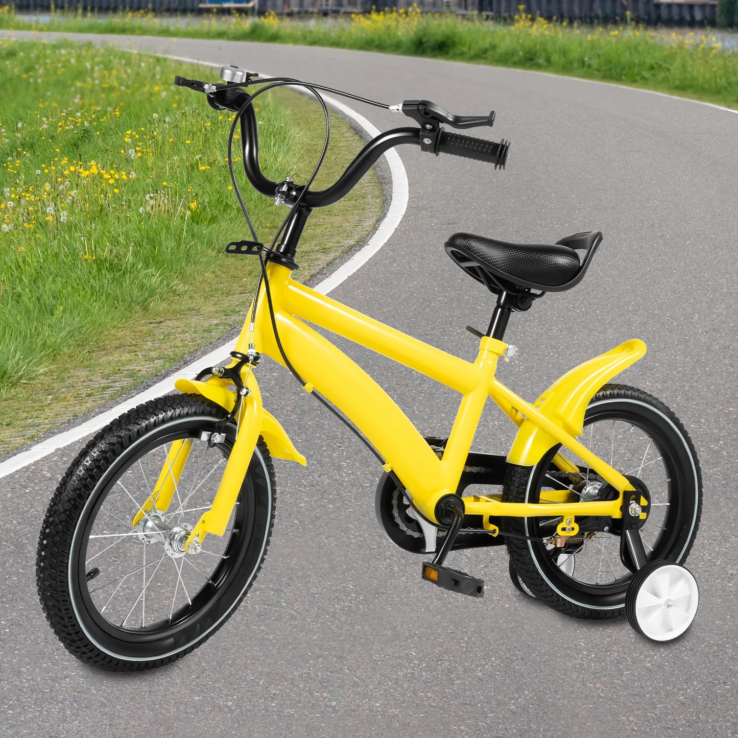 14 Inch Children Bicycle Boys Girls Kids Bike Unisex with Safety Training Wheel 100-115cm Applicable Height  for 2-4 Years Old