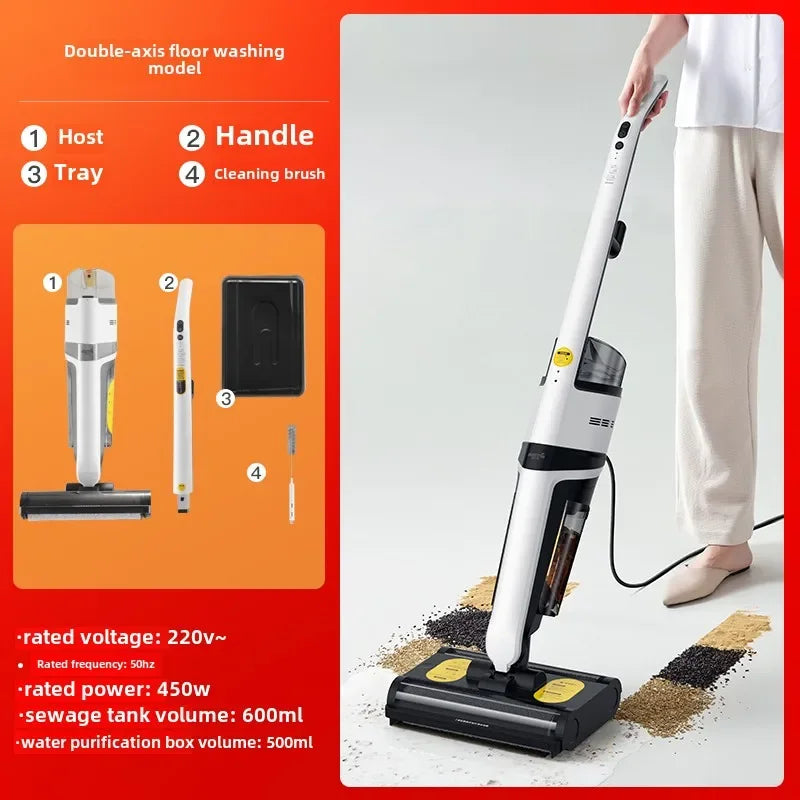 Deerma Floor Scrubber Household Dual Brush Hand Wash Free Fully Automatic Dry and Wet Cleaning Vacuum Mopping Integrated VX20