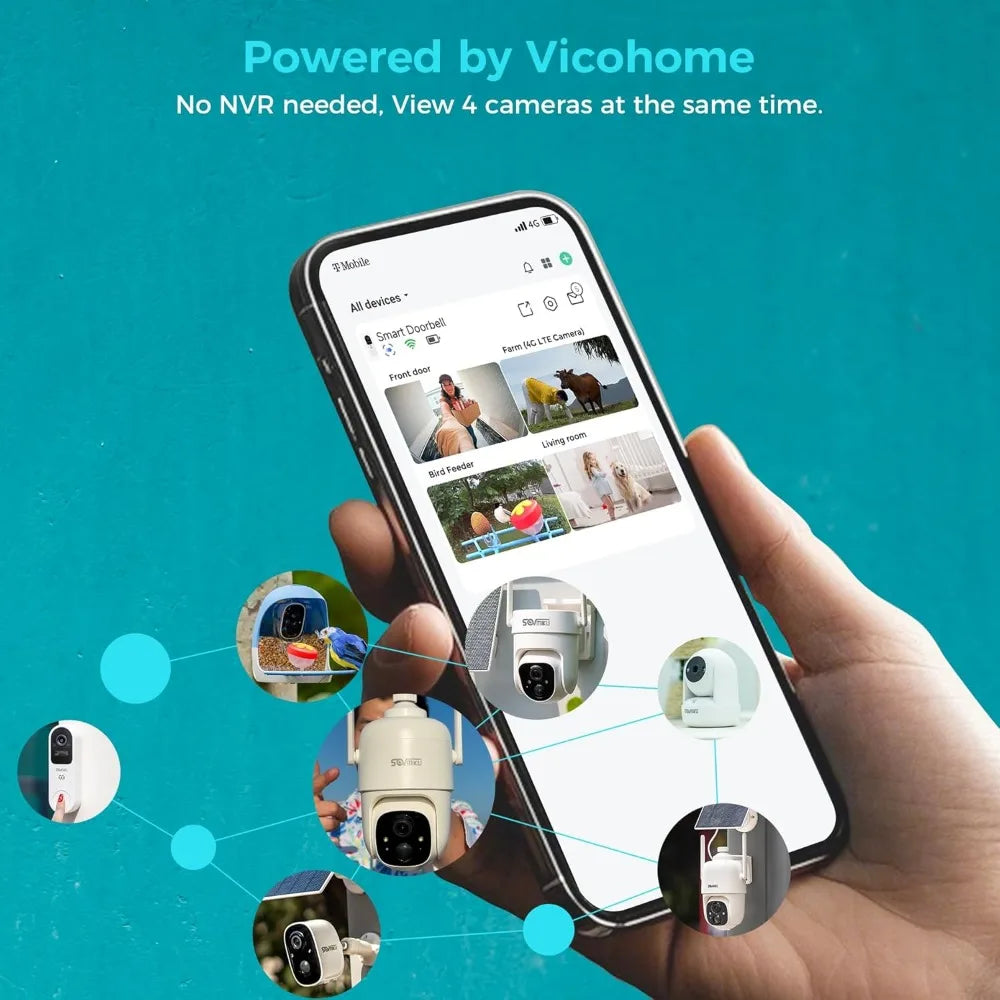vicohome best video doorbell 2k solar security camera wireless outdoor system, no nvr needed, easy to setup, motion detection, t