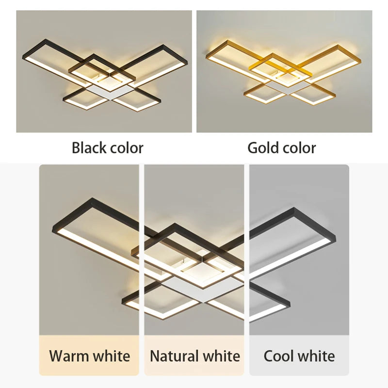 New Modern Led Ceiling Lights for livingroom bedroom lustre home decor Dimmable Ceiling light Black/Gold Ceiling Lamp Fixtures