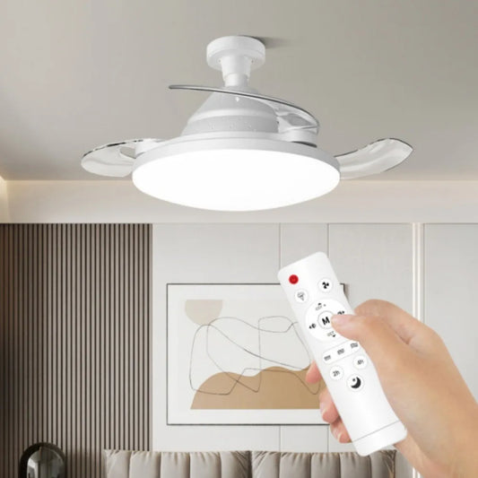 Ceiling Fan Light New Invisible Telescopic Blade Air Circulation Fans Silent Dimming Timed Room Decor Ceiling Fan with lighting