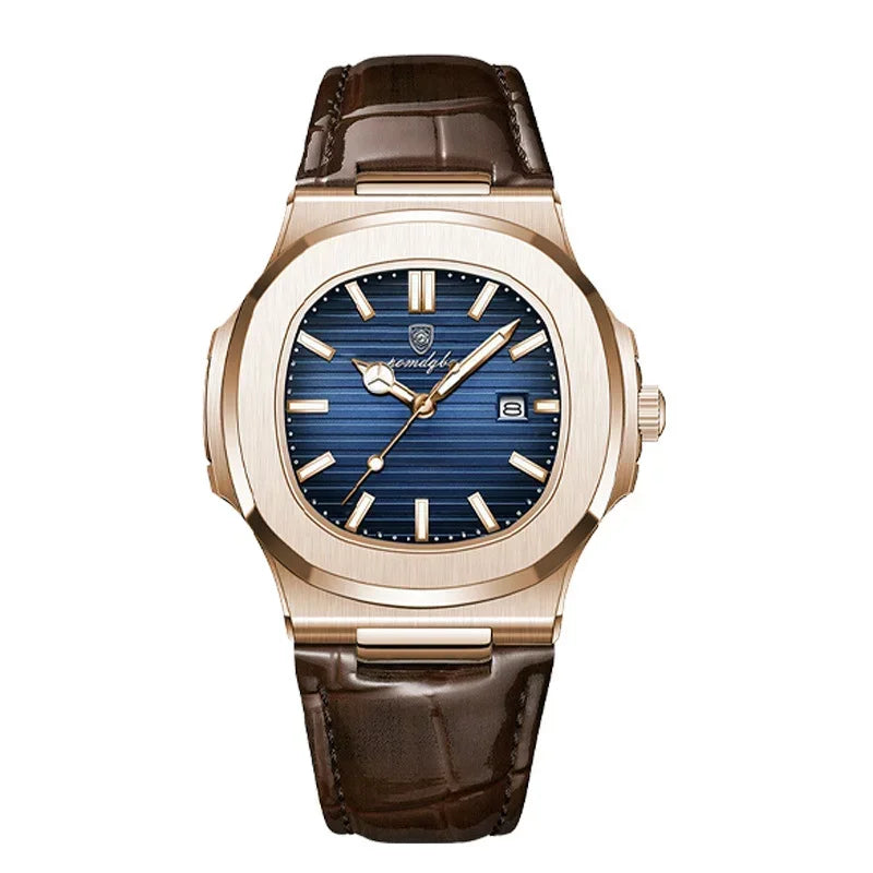 Fashion Business Luminous Calendar Quartz Watch 30MI Waterproof Leather Strap Wirstwatch Men Students Clocks Relogios Wholesale