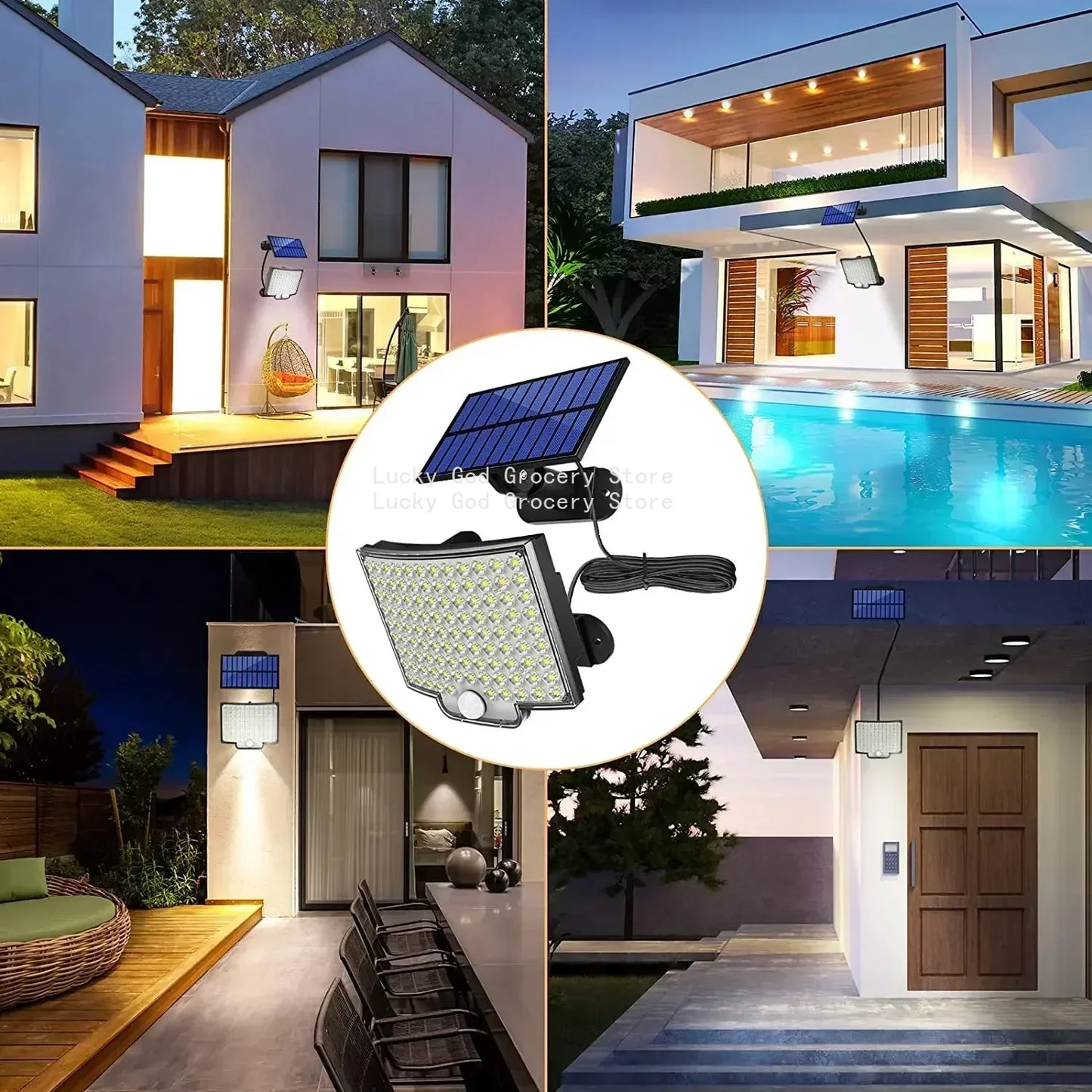 106 LED Solar Light Outdoor IP65 Waterproof Solar Street Lamp Garden Wall Lamp Super Bright Motion Sensor Light 3 Working Modes