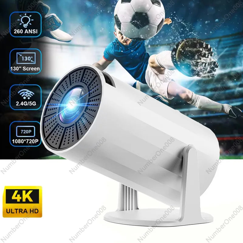 Portable Projector with WiFi and Bluetooth, Support 4K 1080p, Indoor/Outdoor Movie Projector with Video System