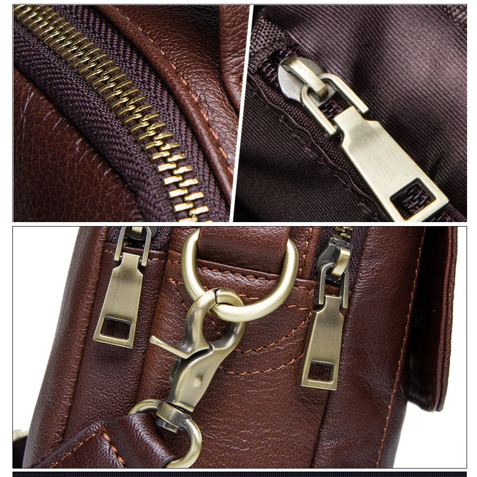 CONTACT'S Genuine Leather Shoulder Bags Fashion Men Messenger Bag Small Ipad Male Tote Vintage New Crossbody Men's Handbags