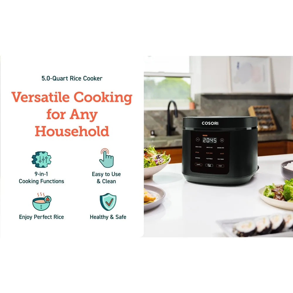 New COSORI 5 Quart Rice Cooker with 9 Cooking Functions
