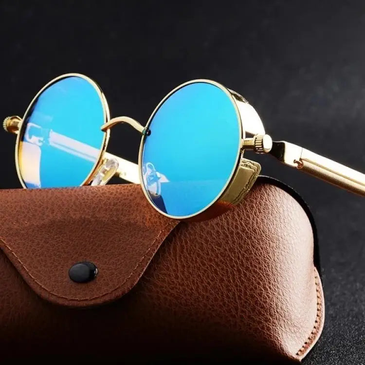 Metal Steampunk Sunglasses Men Women Fashion Round Glasses Brand Designer Vintage Sun Glasses High Quality Oculos de sol