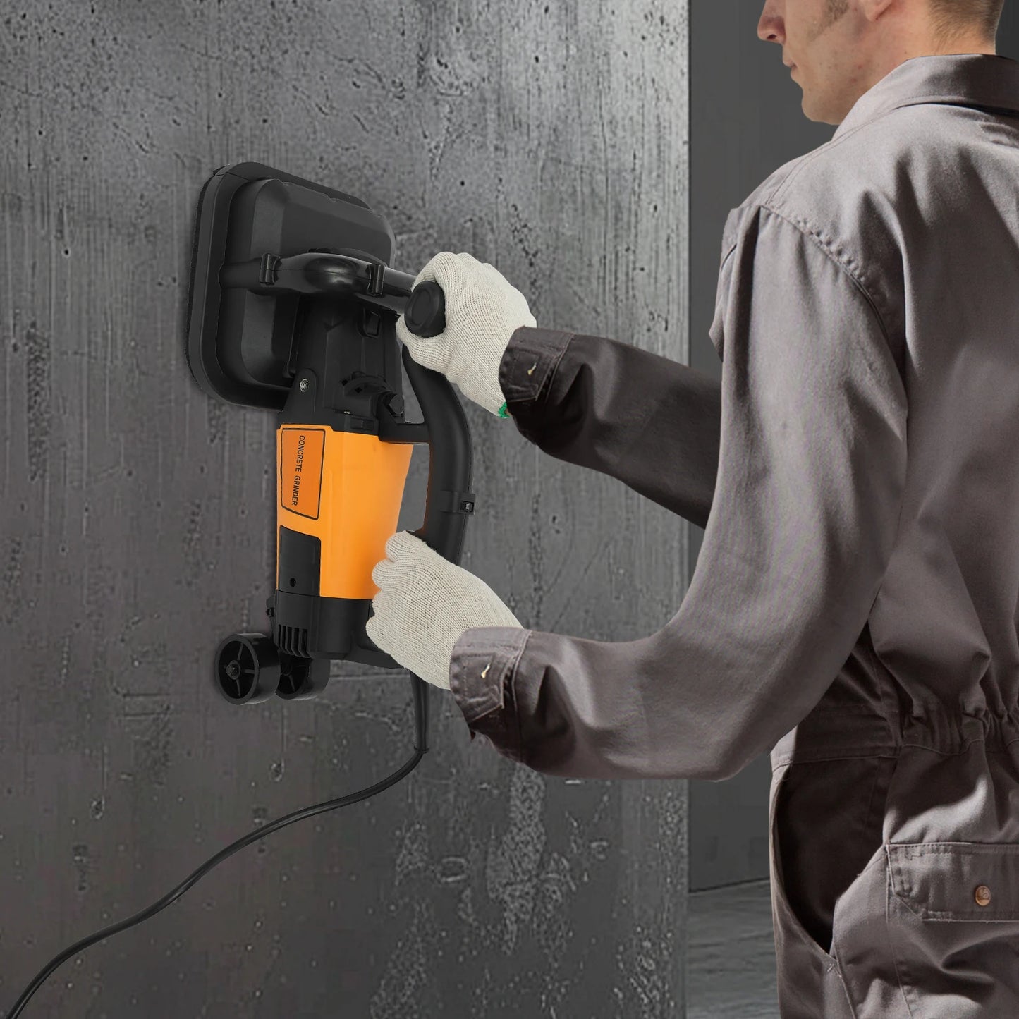 4-Head Concrete Grinder, Concrete Surface Grinder, 3800W Concrete Grinder Set for Grinding Concrete Cement Marble Granite