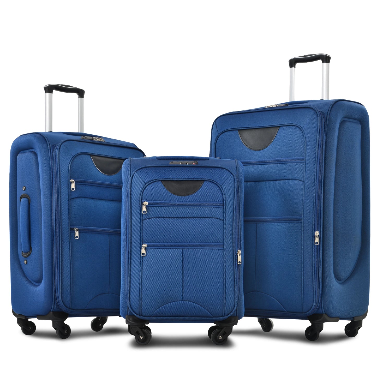 Softside Luggage Expandable 3 Piece Set Suitcase Upright Spinner Softshell Lightweight Luggage Travel Set