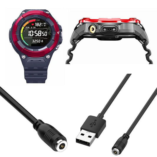 USB Smartwatch Charger Cord 1M Power Charge Wire Smart Watch Accessories Charging Cord for WSD-F10 WSD-F20 WSD-F30 Pro-trek F21