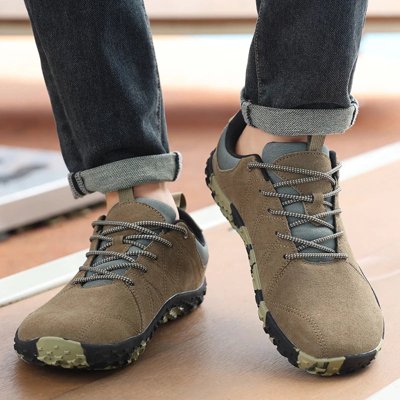 2025 Men's Hiking Shoes Suede Leather Outdoor Shoes Wear-resistant Men Trekking Walking Hunting Tactical New Sneakers