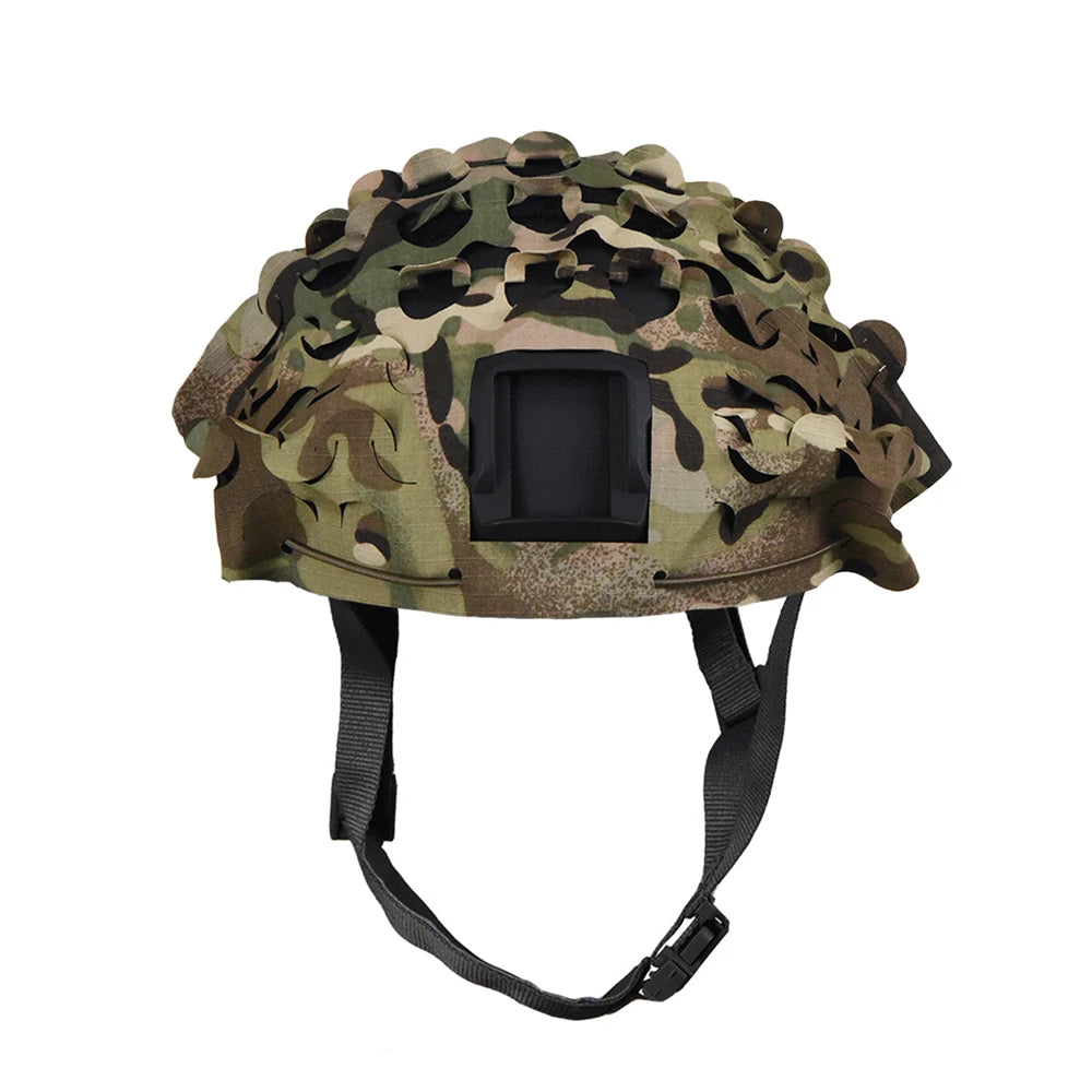 3D Camo Net Airsoft Helmet Cover Laser Cut Nylon Drawstring Helmet Scrim CS Wargame Paintball Paratrooper Hunting Accessories