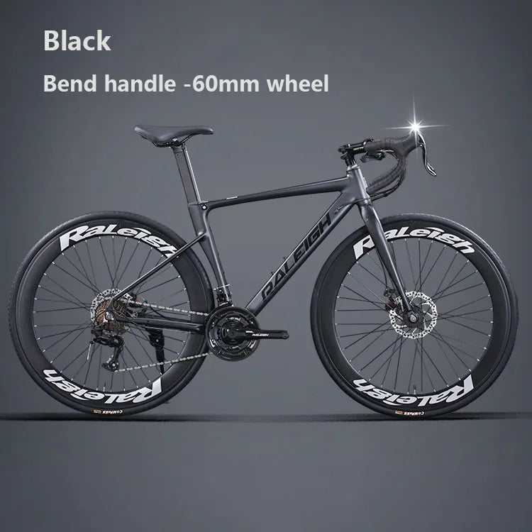 Aluminum Alloy Gravel Bike Road Bicycle.700C Racing Road Bike,40/60mm 16/18/24/27 Speed,Road Cycling Bicycle for Student Adult