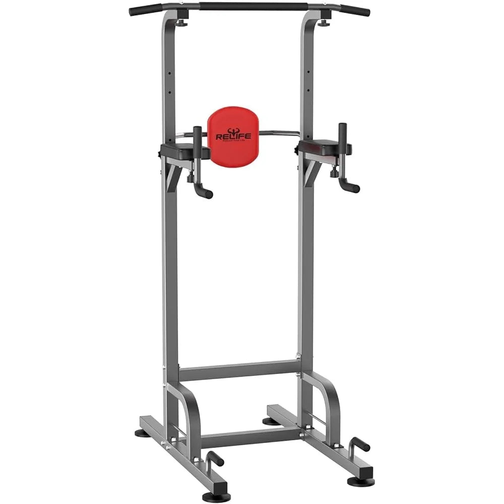 Power Tower Dip Station Pull Up Bar Multi Function Home Gym Strength Training Equipment Adjustable Height Fitness Workout