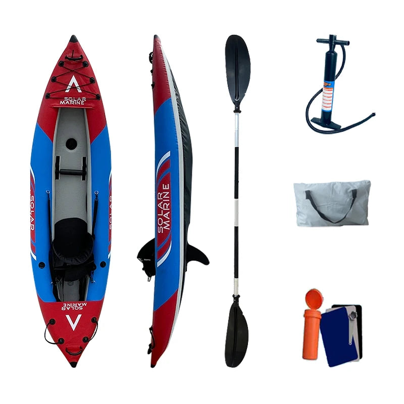 Solarmarine Inflatable Double Brushed Kayak, Competition Canoe, Folding Rafting Kayaks, Recreational Paddleboard, Fishing Dinghy