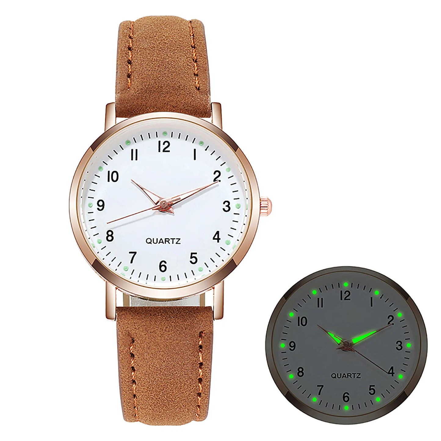 Fashion Temperament Ladies Belt Watch Analog Luminous Quartz Watch Fashionable Simple Style Quartz Wristwatch Reloj Mujer