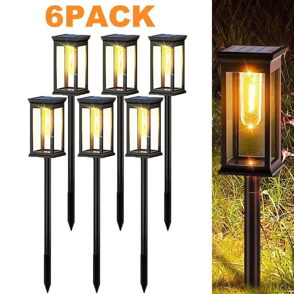 Waterproof LED Solar Lights for Garden Yard Driveway - Automatic Pathway Lighting Outdoor Landscape Lighting Auto On/Off at Dusk