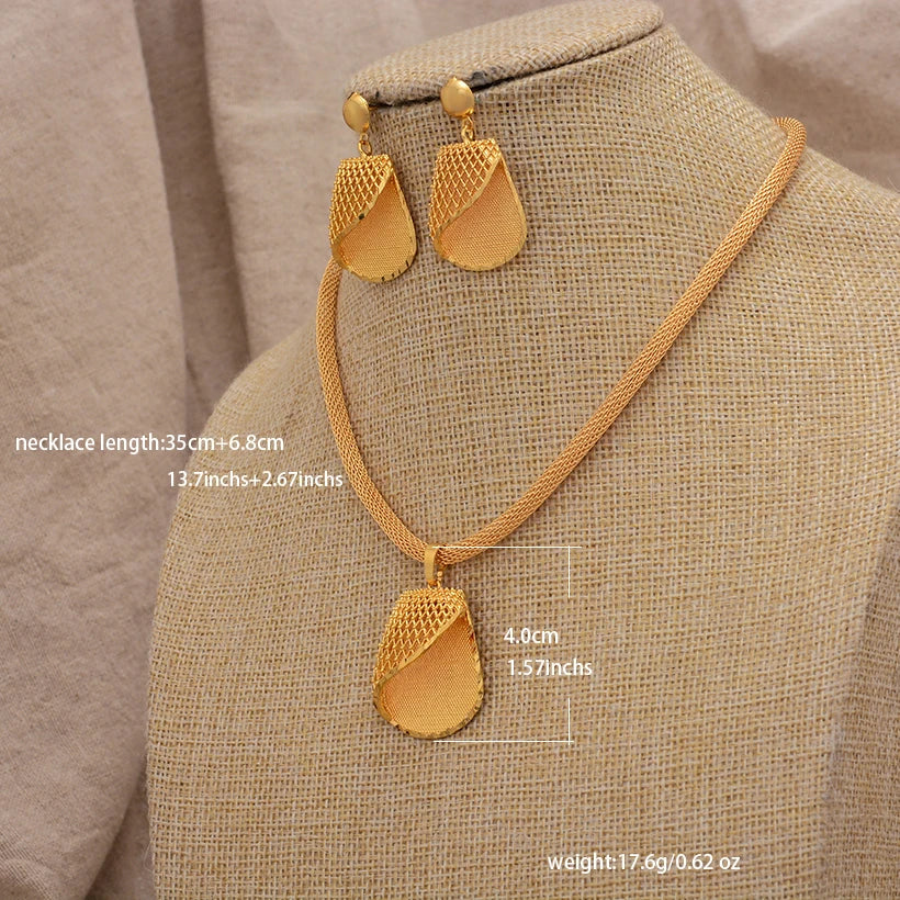 Jewelry Set For Women  Gold Plated With Necklace Pendant Nigerian Wedding Jewelry