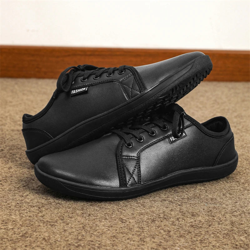 Men Shoes Wide Barefoot Shoes for Men Minimalist Split Leather Casual Shoes Breathable Comfortable White Shoes Walking Sneakers