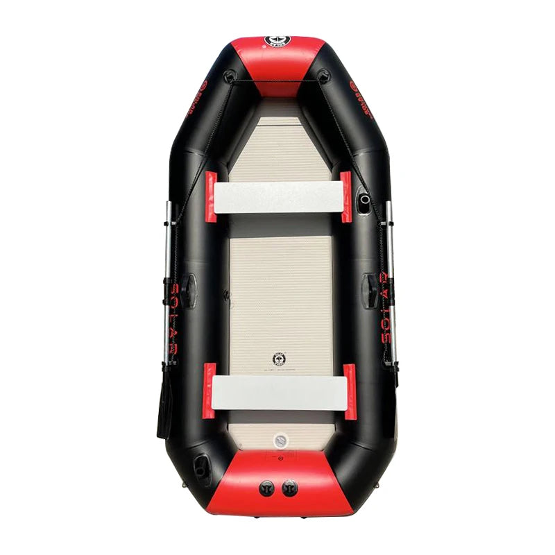 PVC Inflatable Fishing Boat for 4 Person, Rowing Kayak, 2.6m Canoe, Dinghy, Hovercraft, Air Deck Bottom