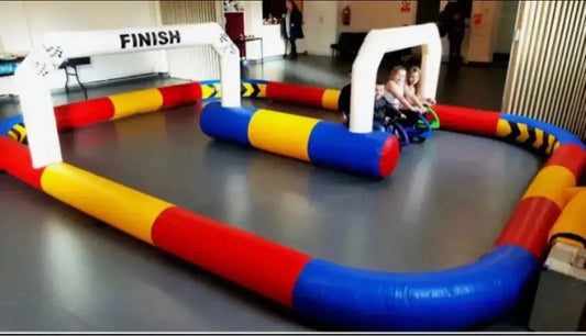Outdoor Inflatable Race Car Air Track Game Pvc Toys Arena Karting Car Children  Sport Game (Not Include Cars)