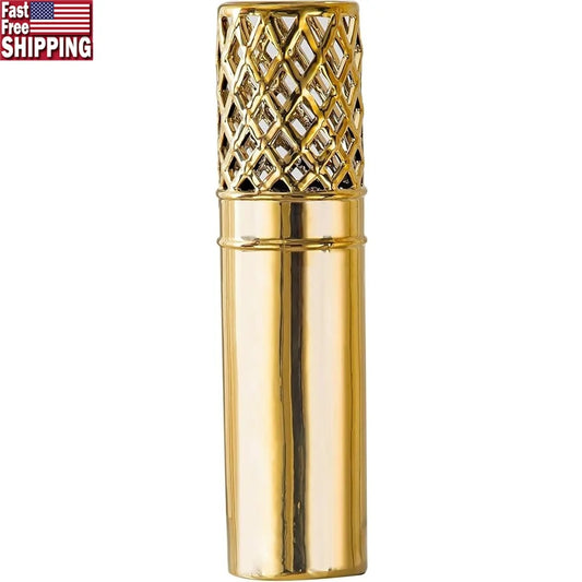 Modern Gold Ceramic Floor Vase 19.6 Inch Openwork Design Tall Decorative Vase Living Room Home Decor Gift