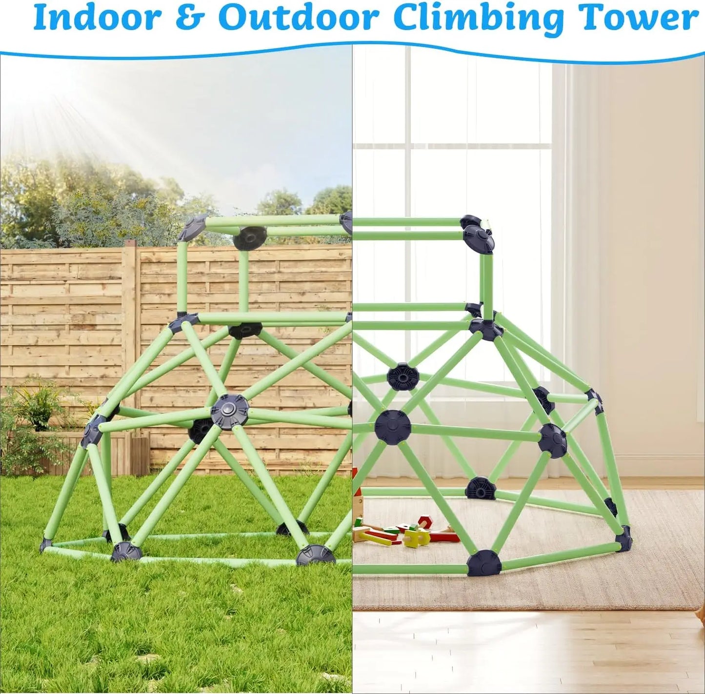 Climbing Dome for Kids,7.5 FT Dome Climber Outdoor and Indoor Toys PP Climbing Tower Play Equipment Geometric Dome Jungle Gym Ea