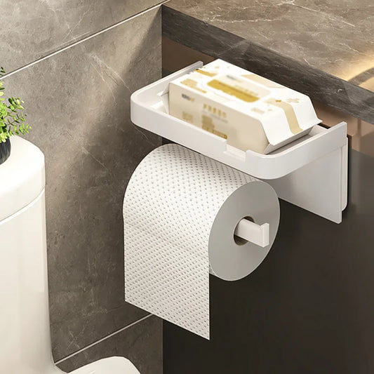 Bathroom Paper Holder Toilet Storage Rack Multi-functional Stainless Steel Bathroom Wall-mounted Storage Box