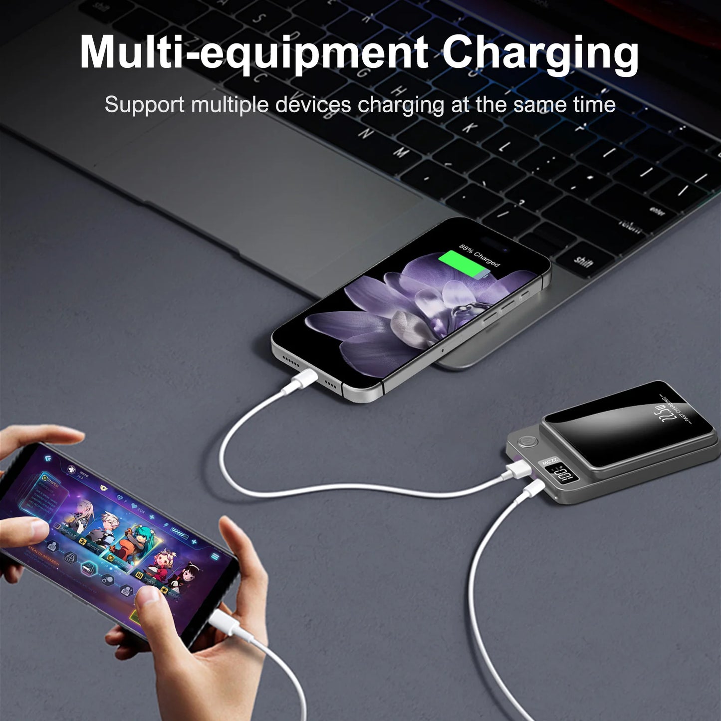 5000mAh Magnetic Power Bank Wireless Charger Portable Fast 22.5W Ultra With Type-C Cable For iPhone 16/15/14/13/12 All Series