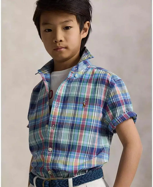 Polo Ralph Lauren | Big Boys Plaid Oxford Short-Sleeve Shirt