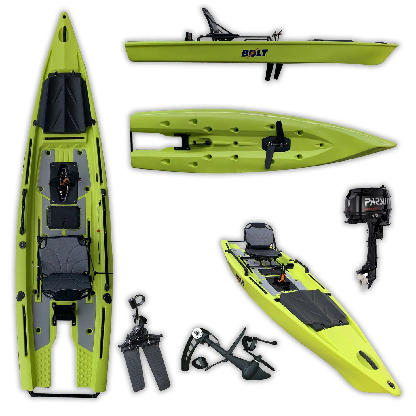 A 13ft Solo Skiff Boats Fishing Kayak with Motor Pedal Drive Fishing Kayaks Factory Price