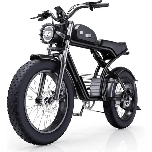 YY2Adults, 1500W 30MPH,48V 20/23AH,Max 75Miles Electric Motorcycle 20" Fat Tire Dirt Bike, Shamano 7-Speed E-