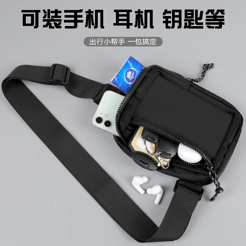 Casual single-shoulder crossbody mini chest bag for men and women, perfect for carrying a phone while running, jogging, or worki