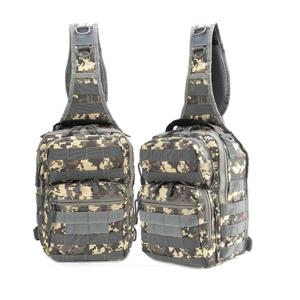 Tactical Shoulder Sling Bag Military Molle Men's Backpack EDC Molle Chest Pack Sling Bag for Fishing Hiking Camping
